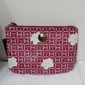 Tommy Hilfiger Elegant Red Patterned Clutch